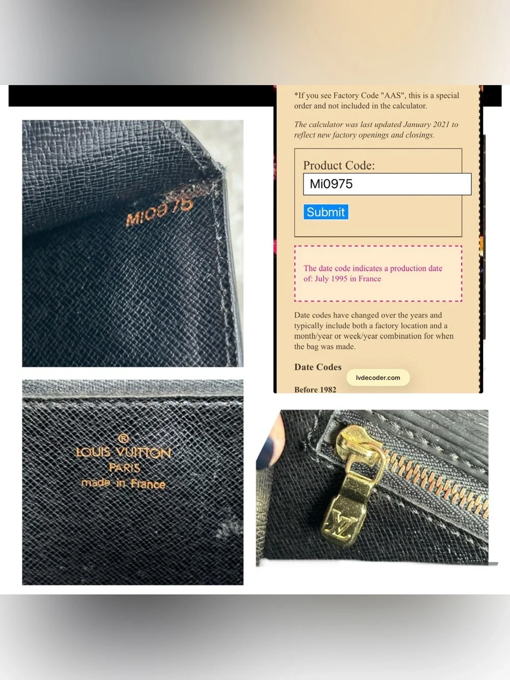 Vintage LOUIS VUITTON Epi Sellier Dragonne Clutch Bag Black with key Authentic